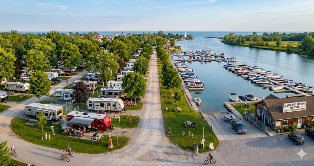 Maitland Shore resort Trailer Park near Dunneville Ontario